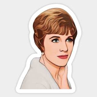 Julie Andrews Cartoon Sticker